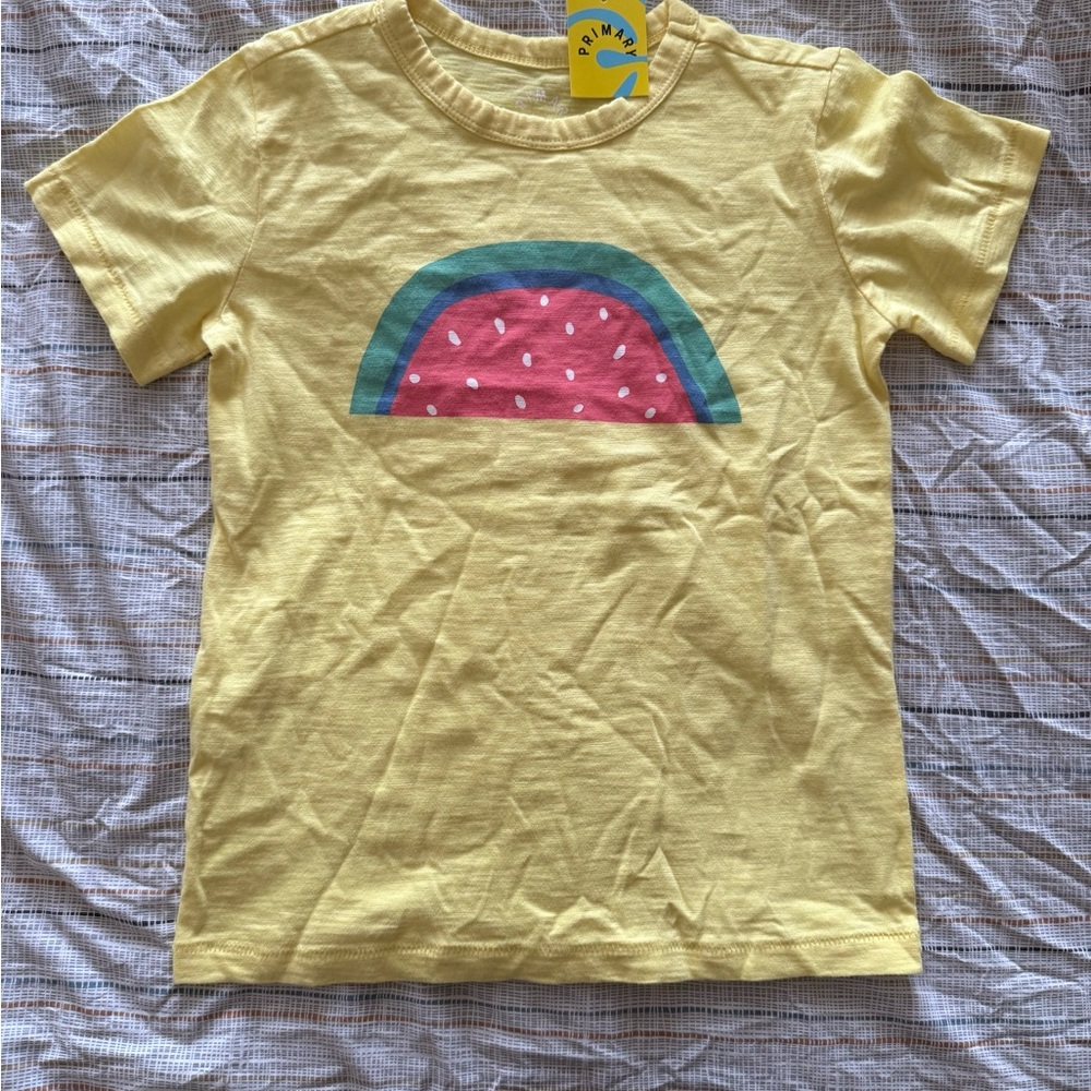 Primary Yellow T-Shirt with Watermelon Design